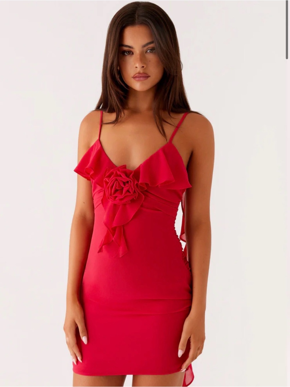 Peppermayo Hot Pink Spaghetti-Strap Mini with Rosette - Picture 3 of 3